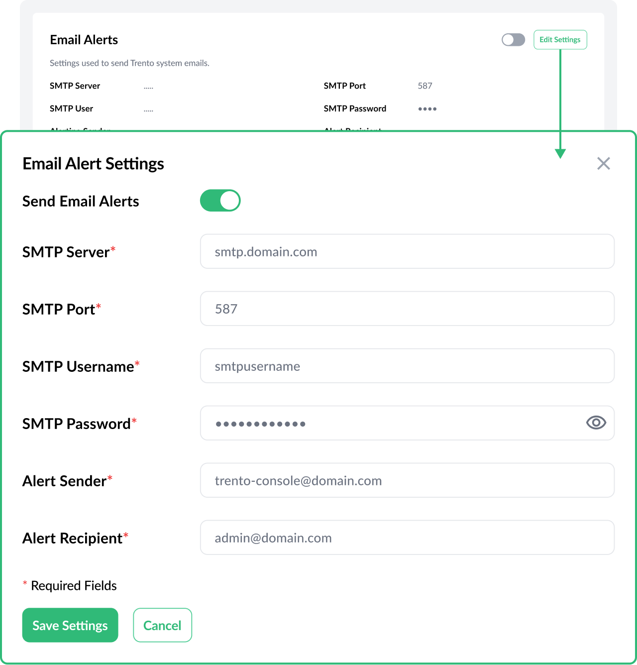 Email Alert Settings