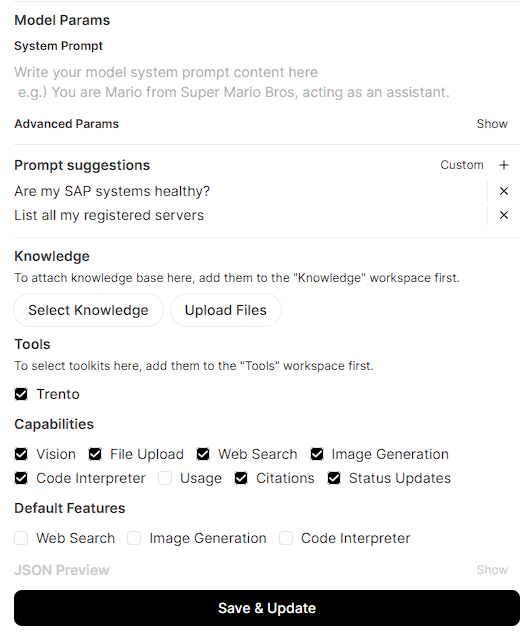 Enable Trento MCP Server for model